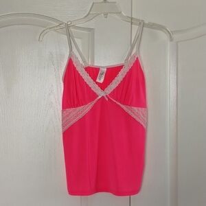 Midnight Coco hot pink lace slip cami top size XL